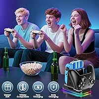 Vista 8 de Cargador de controlador Switch 2 y 1, base de carga 2 en 1 para Switch 2025/OLED/Joycons originales, estación de carga rápida con 9 modos RGB