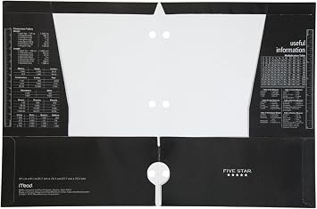 Five Star 4 Pocket Folder, 2 Pocket Folder Plus 2 Additional Pockets, Black (72093)