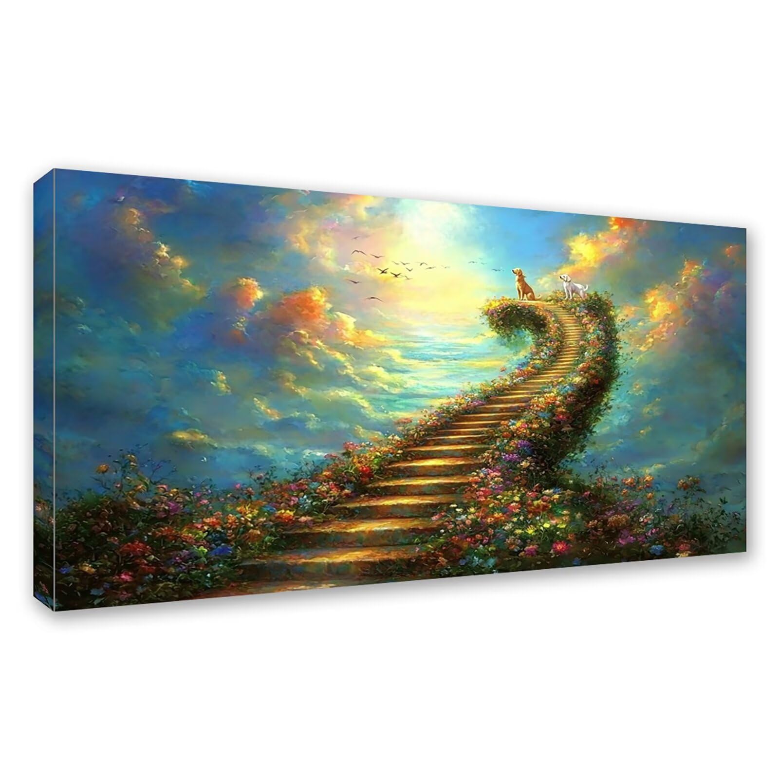 Diamond Painting Adultos Perro Pintura Diamante, Paisaje Diamond Painting 5D Completo, DIY Cuadrado Bordado Punto de Cruz Cuadros de Diamantes Kit para Decoracion Hogar, Regalo Mujer 160x80cm 0J-854