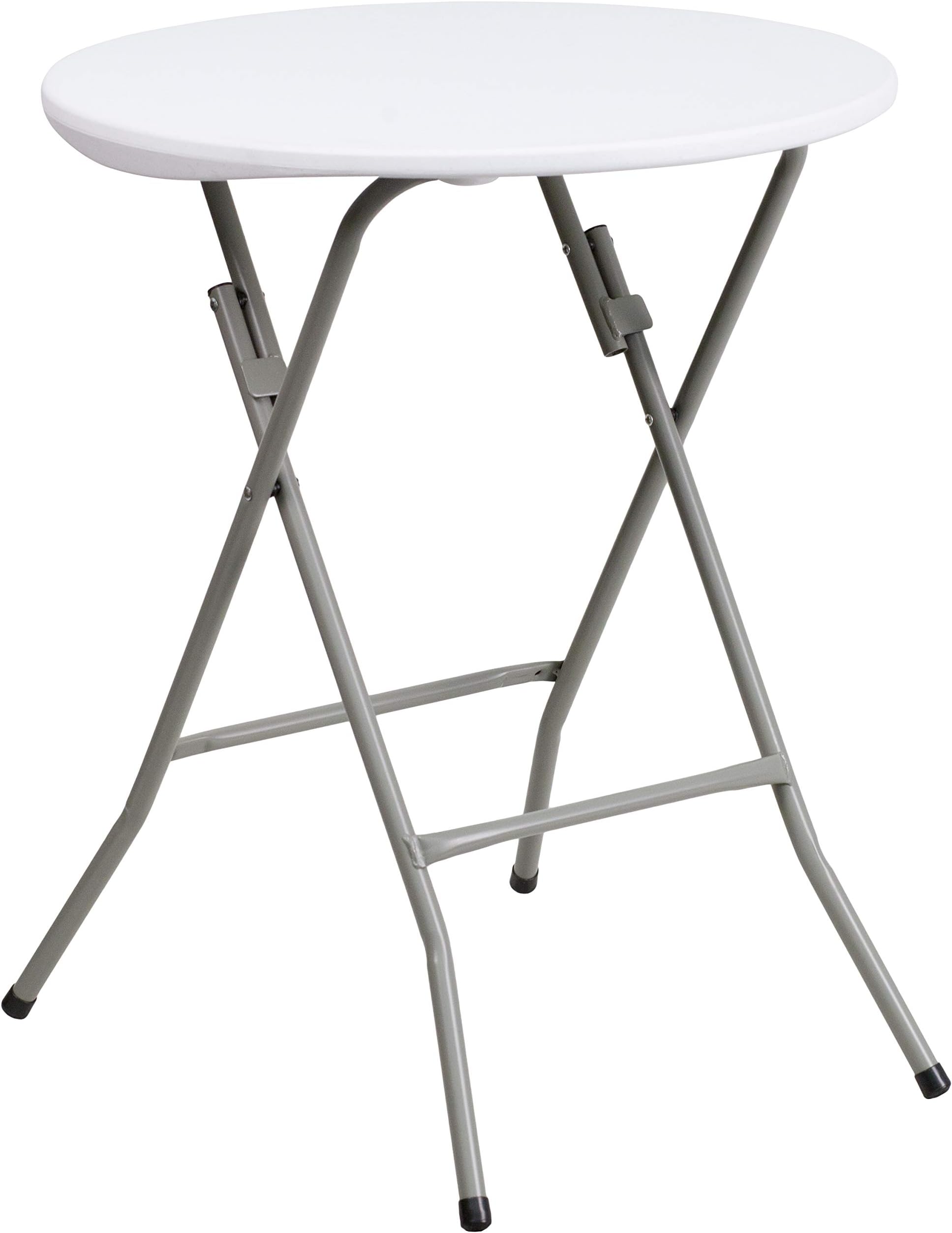 Flash Furniture Elon 2' Round All-Occasion Plastic Folding Event Table, Folding Banquet Table for Indoor/Outdoor Events, White
