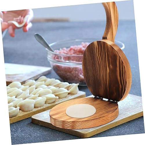 Miniatura 9 de FELTECHELECTR Herramienta de prensa de bola de masa de madera para hacer envoltorios de albóndigas, ideal para ravioles Pierogi, Wonton y tortillas,