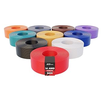 GS Power 14 Gauge Automotive Wire - 500ft 10-Color CCA Stranded Wire