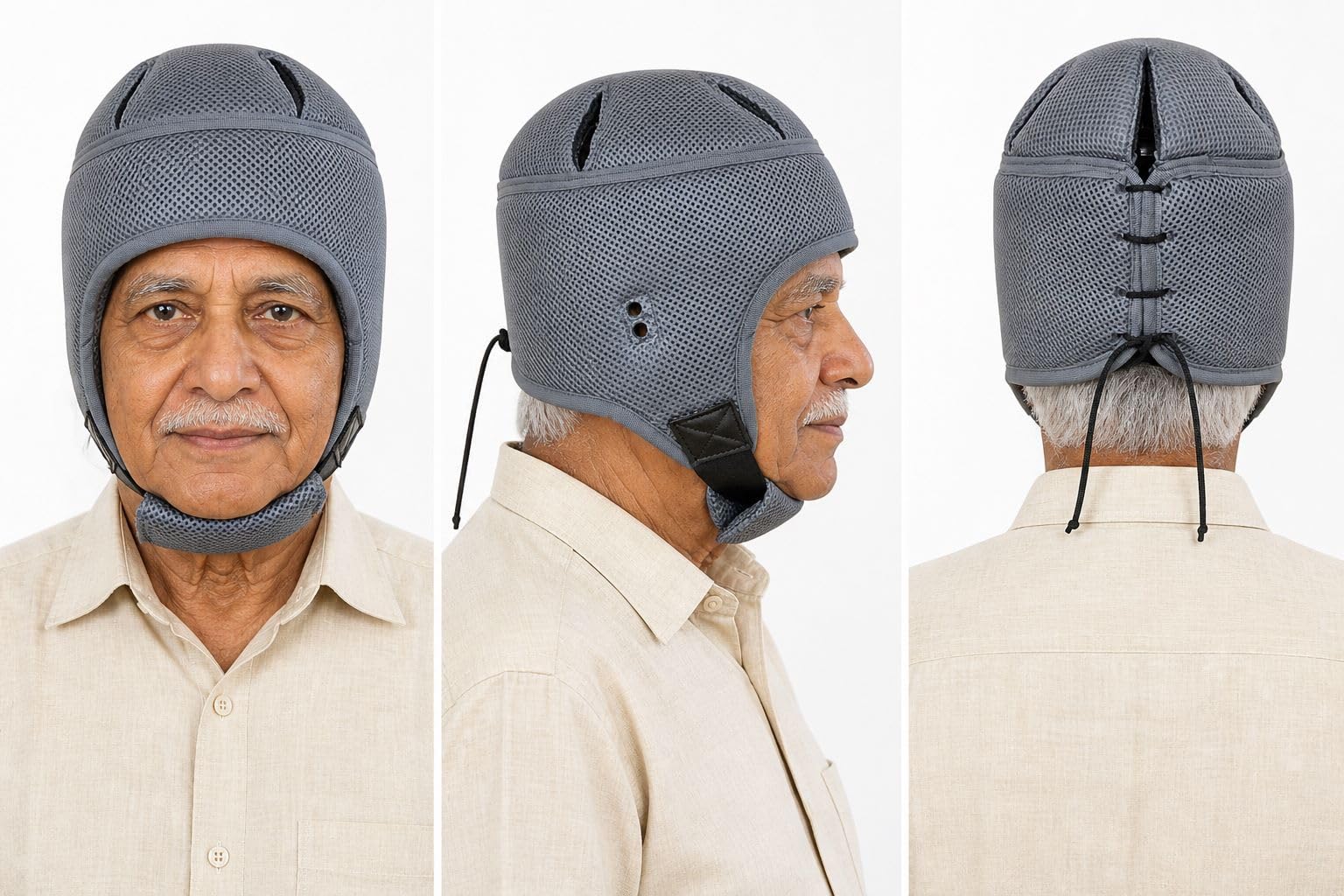 Epilepsy Helmet | Protective Headgear for Seizures & Elderly Fall Protection | NABL Accredited Lab Tested, Neurologist Recommended | Ultralight 139g (Grey, Large (56-60 cm))-image-30