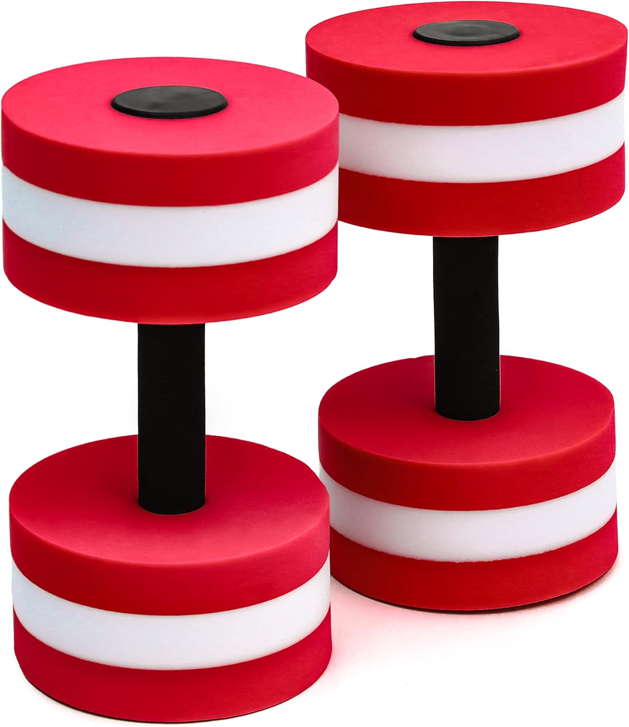 Trademark Innovations Lightweight Aquatic Exercise Dumbells – Set of 2 Foam – for Water Aerobics (Dark Red)
