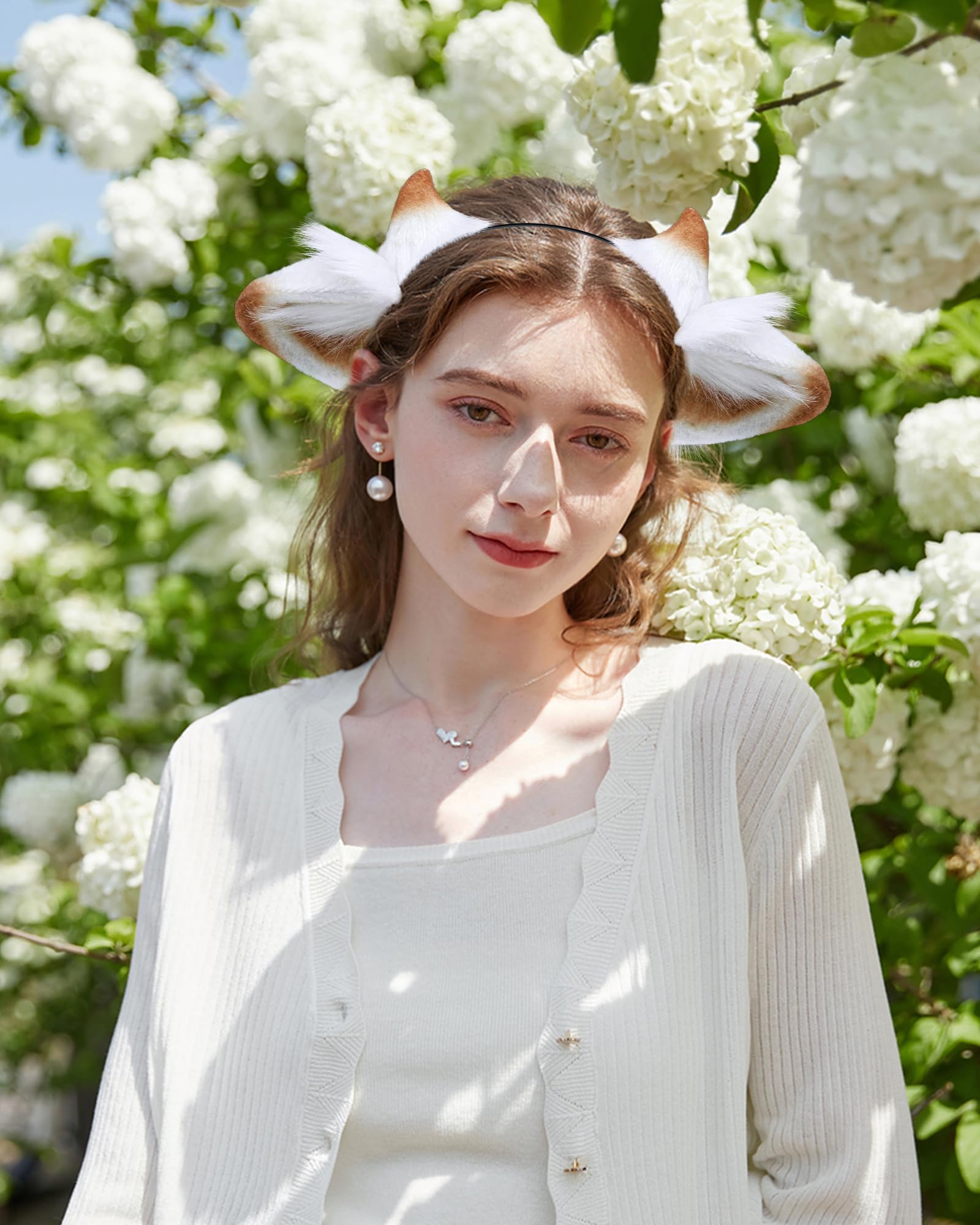 ZFKJERS Cosplay Furry Lamb Ears Headband Soft Animal Ear Hair Accessory for Halloween (Light Camel) - Image 3