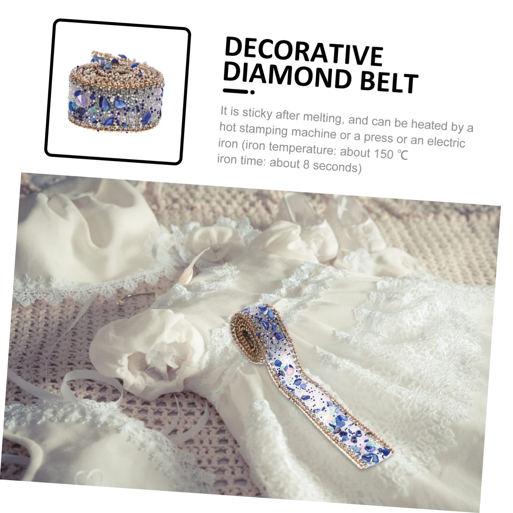 Tofficu 5rollen Dekoratives Strassband Für Kleidung Handgefertigtes Rhinestone Band Mit Goldperlen Lange Bastel-dekoration Für Hochzeiten Und Feste