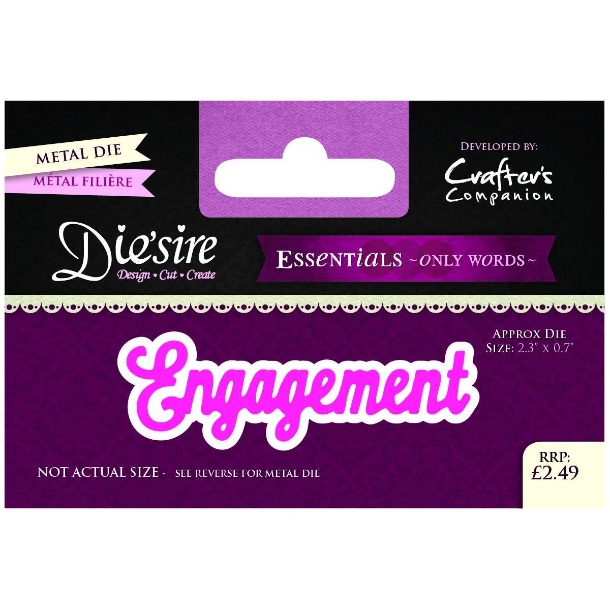 Crafter's Companion "Engagement" Diesire Essentials Only Words, Purple