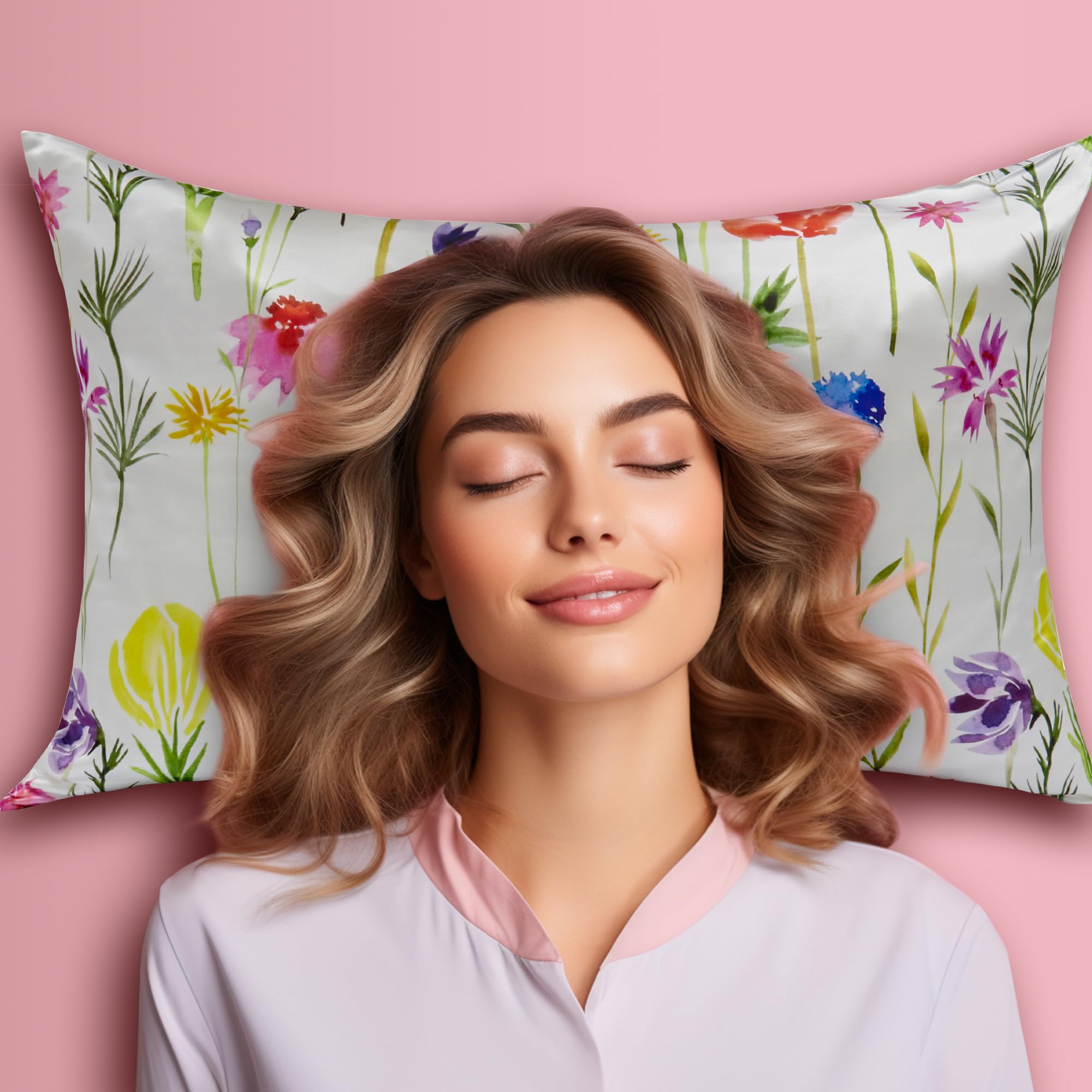 VeraBliss 100% Silk Pillowcase for Hair & Skin (Non Satin) -Only Pure Natural Mulberry Floral Patterned Silk Pillow Case - Image 2