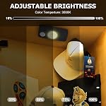 4 Pack Motion Sensor Puck Lights, Rechargeable Under Cabinet Lights, Wireless LED Cabinet Lights, Dimmable Warm White Night Lights for Closet, Drawer, Shelf, Kitchen, USB Charging, Black