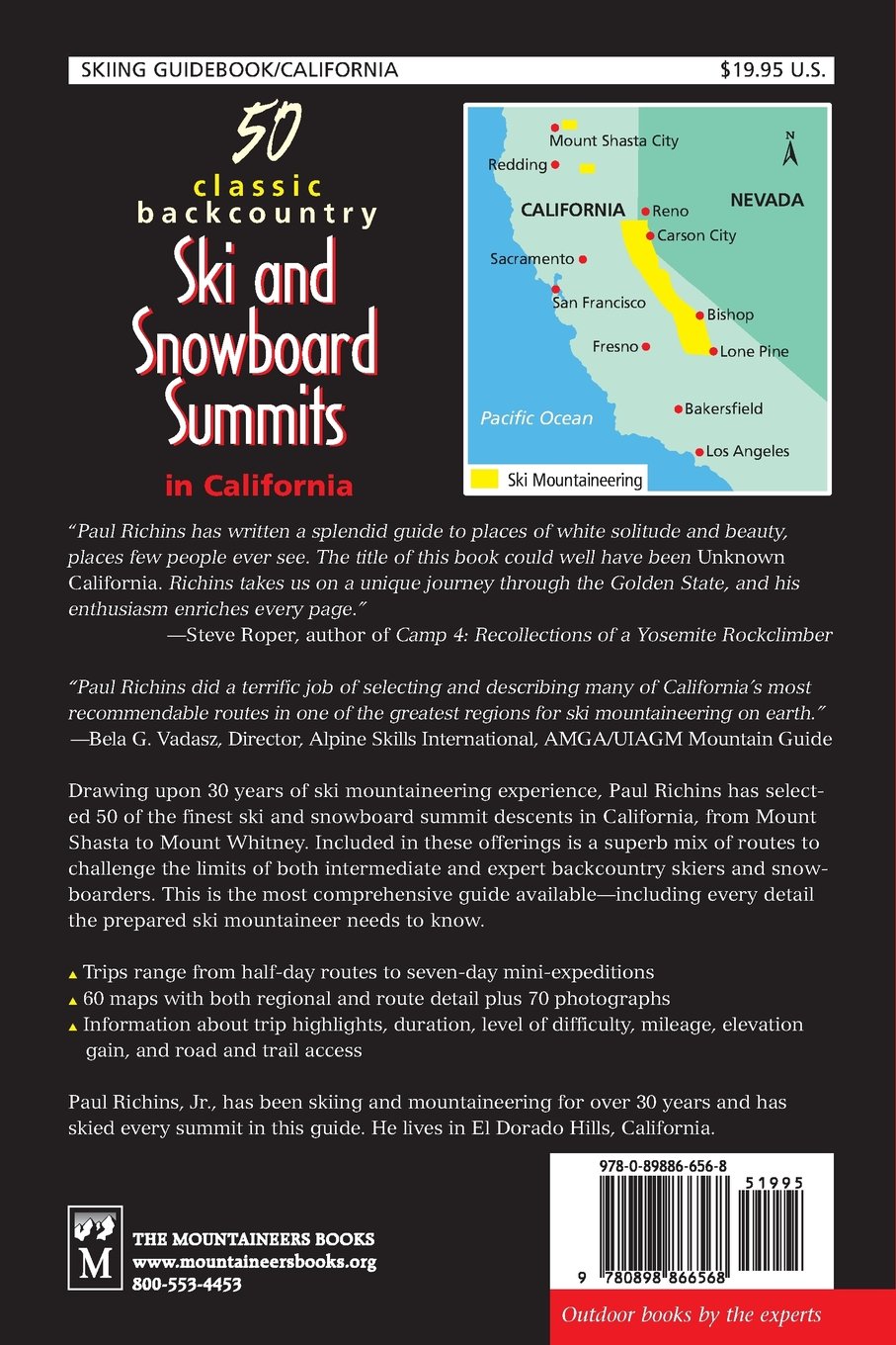 50 Classic Backcountry Ski and Snowboard Summits in California: Mount Shasta to Mount Whitney