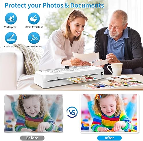 Raycial Hojas de laminación térmica, 50 bolsas laminadoras (5 piezas A3+10 piezas A4+15 piezas A5+20 piezas A6) para tarjetas de archivos de fotos