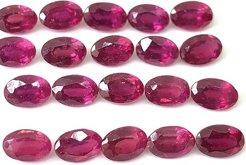 Miniatura 2 de Piedra preciosa suelta facetada de corte ovalado rubí lustre, tamaño 0.157 x 0.118 in, 0.197 x 0.157 in, 0.236 x 0.157 in, 0.276 x 0.197 in, 0.315 x