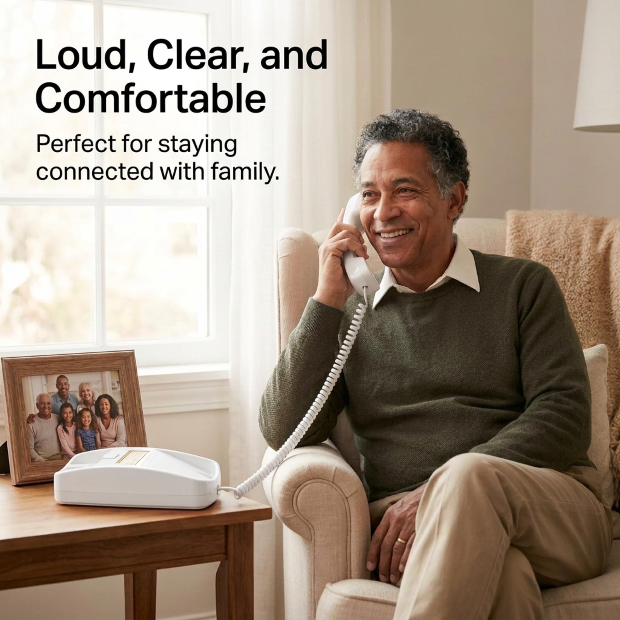 iSoHo Phones Landline Phones for Home, Big Button Corded, Choctaw White — Amazon image 5