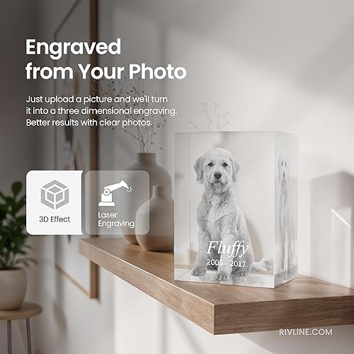 Miniatura 3 de Foto de cristal 3D  Regalos de imagen personalizados  Recuerdo único para aniversario, memorial, boda y día de la madre  Marco de fotos de cristal