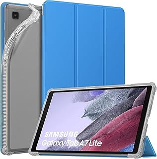MoKo Case Fits Samsung Galaxy Tab A7 Lite 8.7" 2021 (SM-T225/T220/T227), Slim Lightweight Smart Case Trifold Stand Case with Soft TPU Translucent Frosted Back Shell for Galaxy Tab A7 Lite, Blue Wave