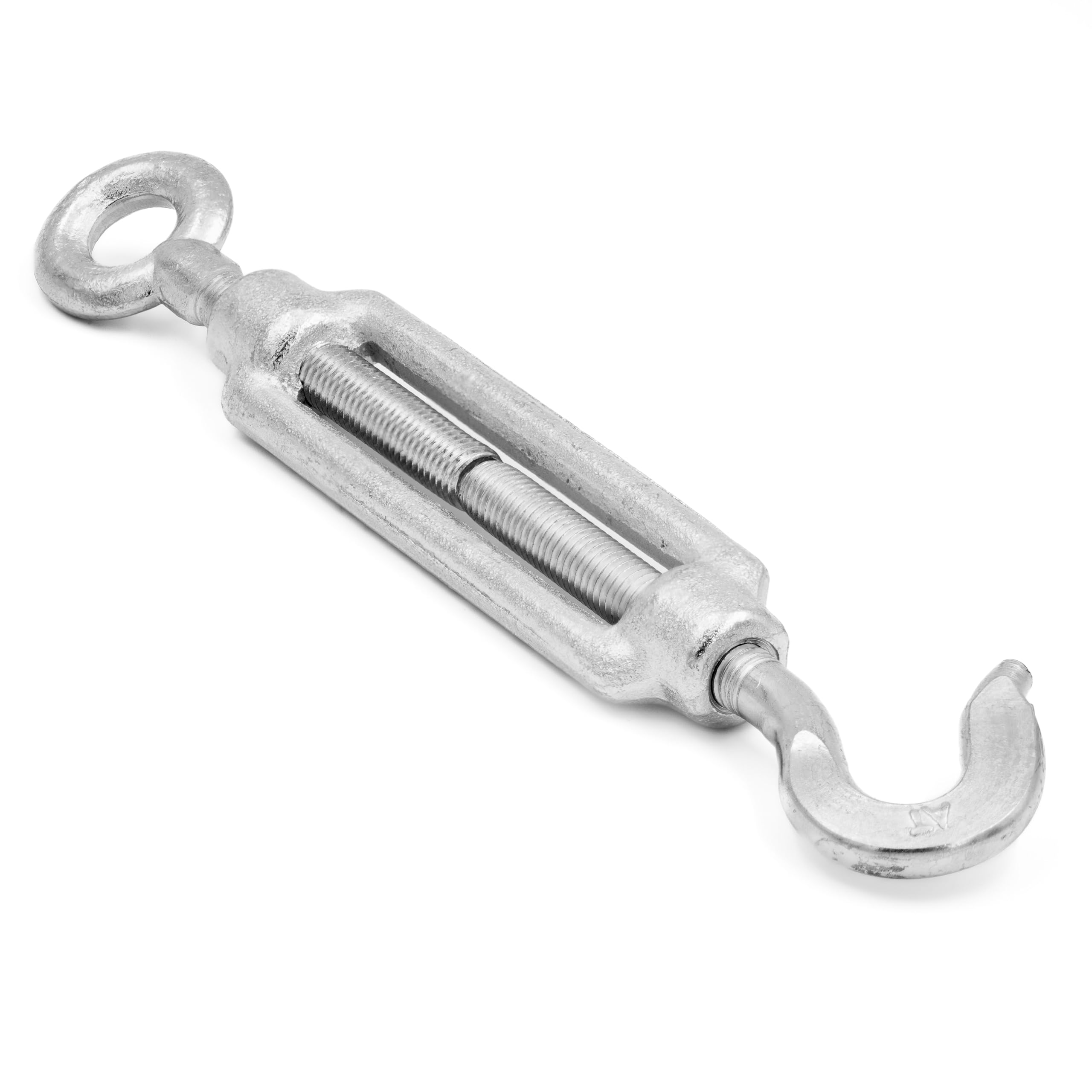 Spannschloss M18 mit Öse und Haken 10 Stück - Seilspanner Stahl - Drahtspanner Verzinkt – Spannschloss Öse-Haken