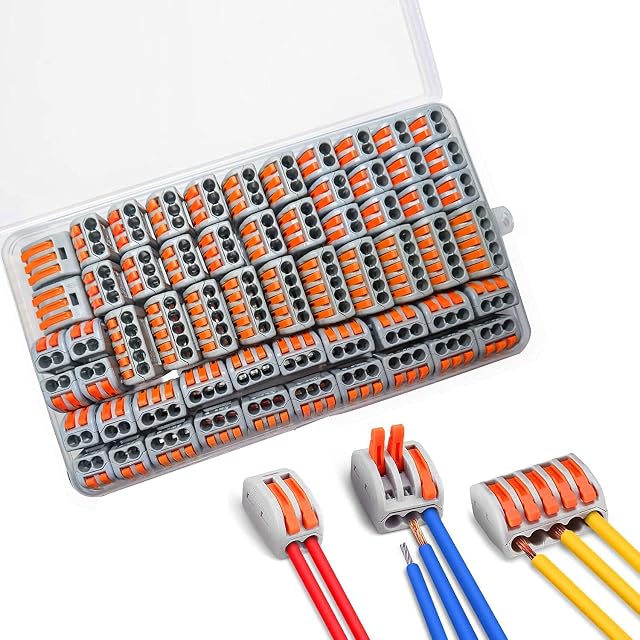 ZFYQ Wire Connectors, 60 Pieces of Cable Connector Terminal Blocks, with 3 Ports 30 Pcs, 2 Ports 20 Pcs, 5 Ports 10 Pcs, for Solid, Stranded and Flexible Wires