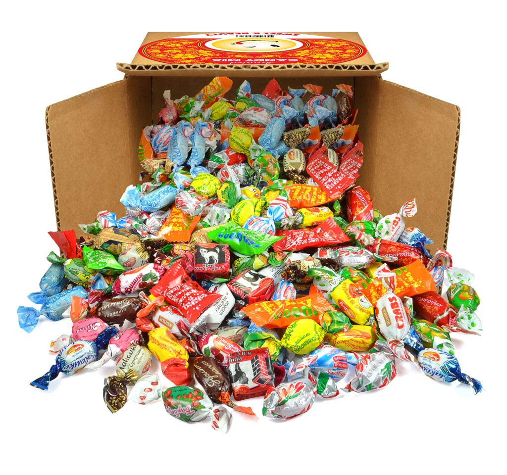 Favorite Russian Assorted Caramel and Taffy Candy Mix - 2 LB (1 KG)