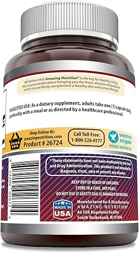 Miniatura 2 de Amazing Formulas Inositol 500 mg 200 cápsulas Suplemento  Vitamina B8  Sin OMG  Sin gluten  Fabricado en Estados Unidos