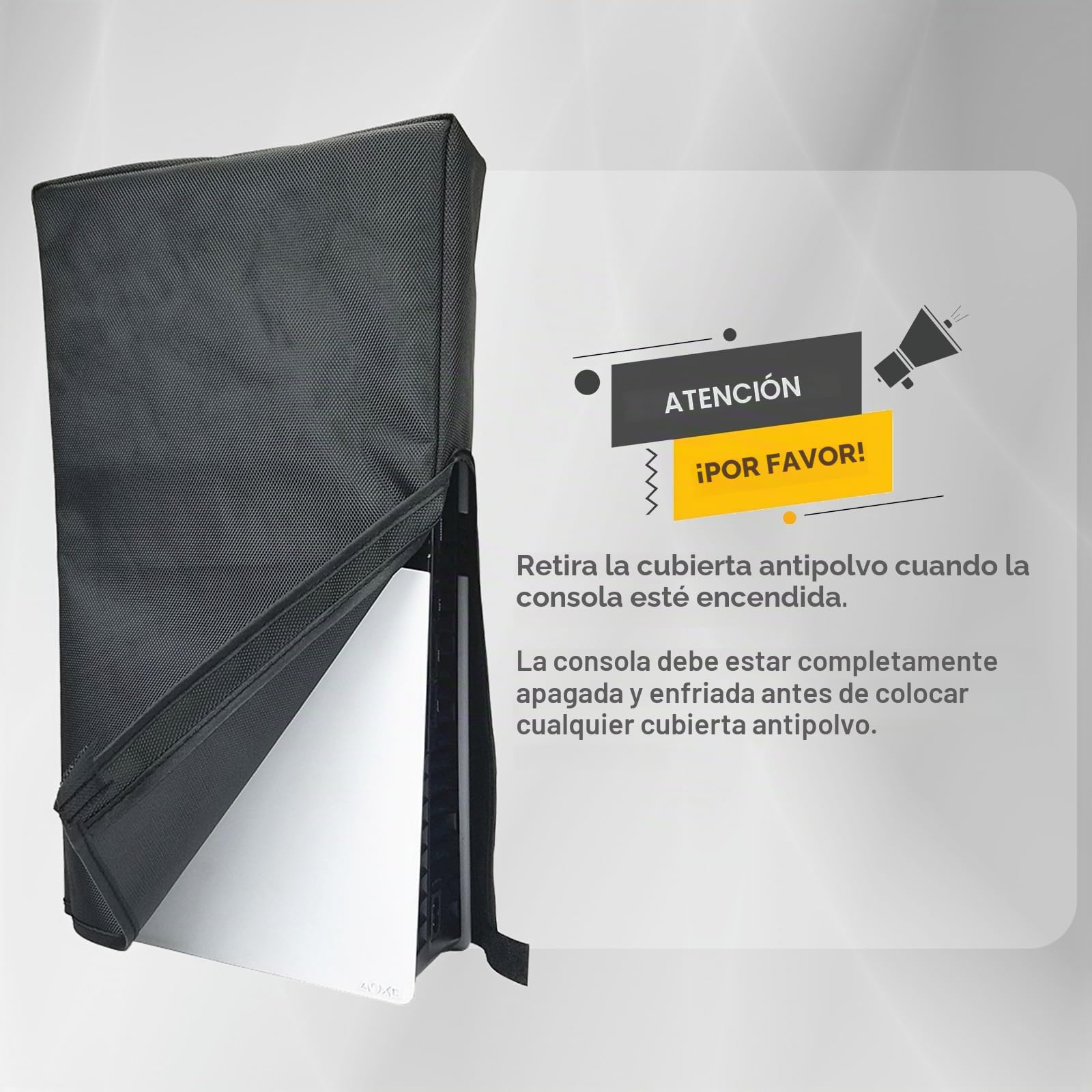 Cubierta antipolvo para consola PS5 Pro, tela Oxford, antiarañazos, impermeable, con puerto de cable trasero para Sony PlayStation 5 digital, versión de disco y versión de disco (negro)