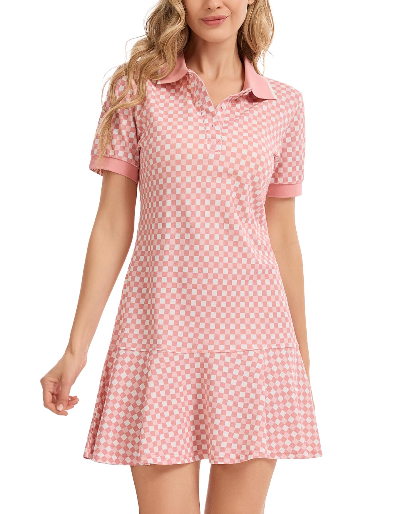 Polo Dress for Women Ruffle Hem Golf Tennis Summer Casual Mini Dresses