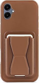 Dl3 Mobilak Leather Wallet Case Compatible with Samsung Galaxy A06 Leather Back Cover With TPU Frame, Shockproof Protective Phone Case with Card Holder Stand (Brown)
