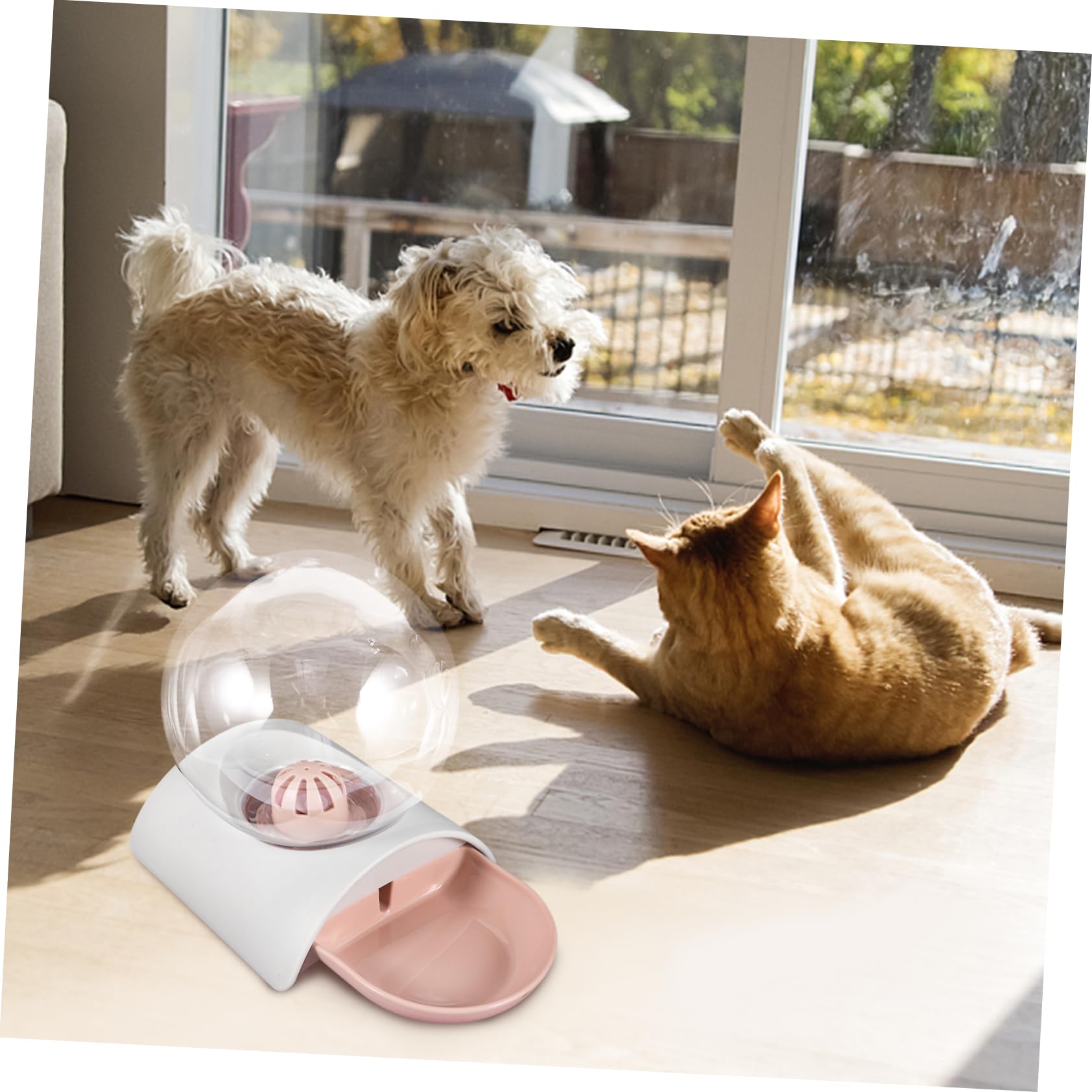 BESPORTBLE Automatische Katzentränke für Hund und Katze 2,8 L Fassungsvermögen Leicht zu Reinigen Siphon Prinzip für Haustierladen und Draußen