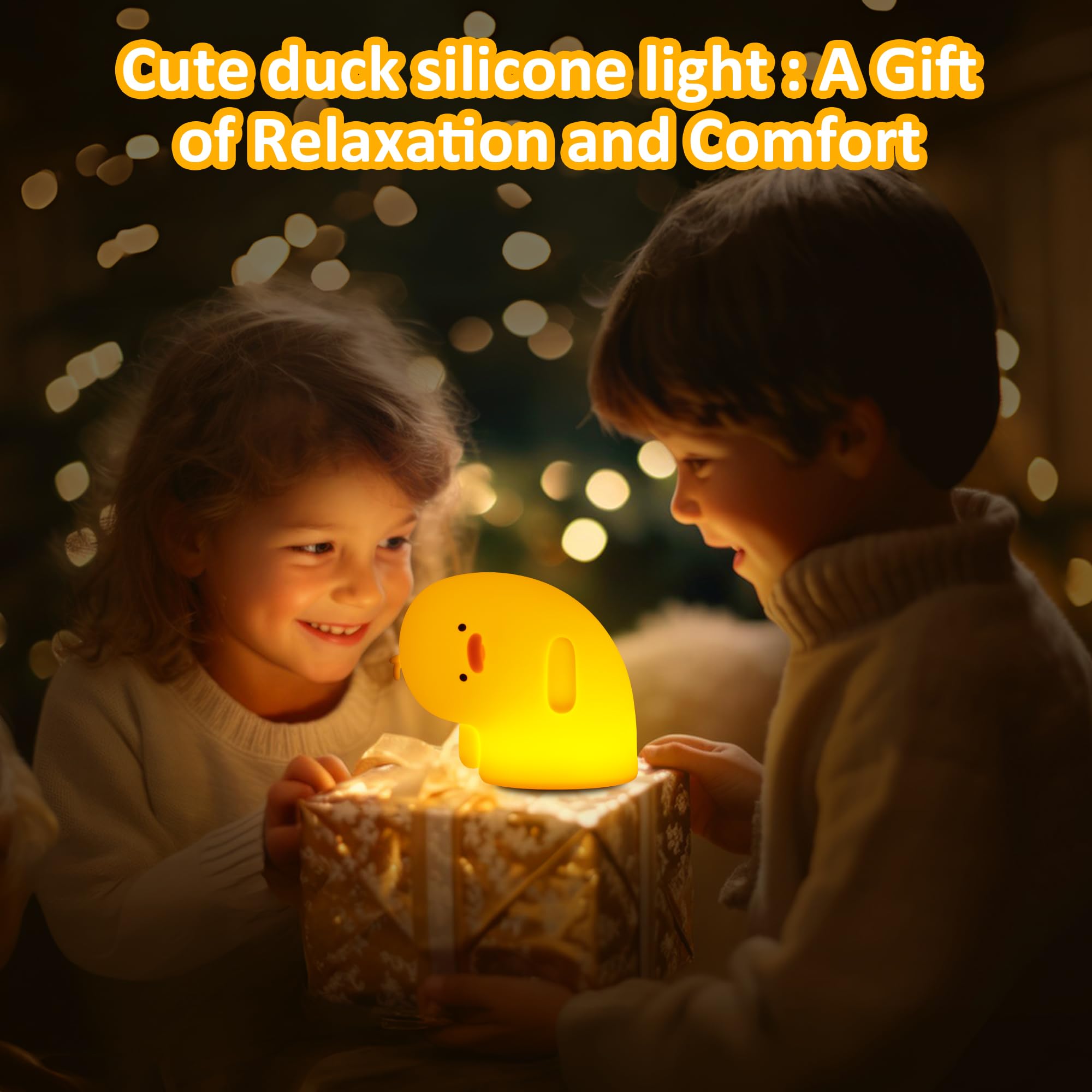 Luce Notturna A Forma Di Anatra, Lampada Carina, Luce Notturna In Luce Notturna In Silicone Squishy Con Timer Da 30 Minuti Lampada Da Comodino Ricaricabile Touch~p130252492