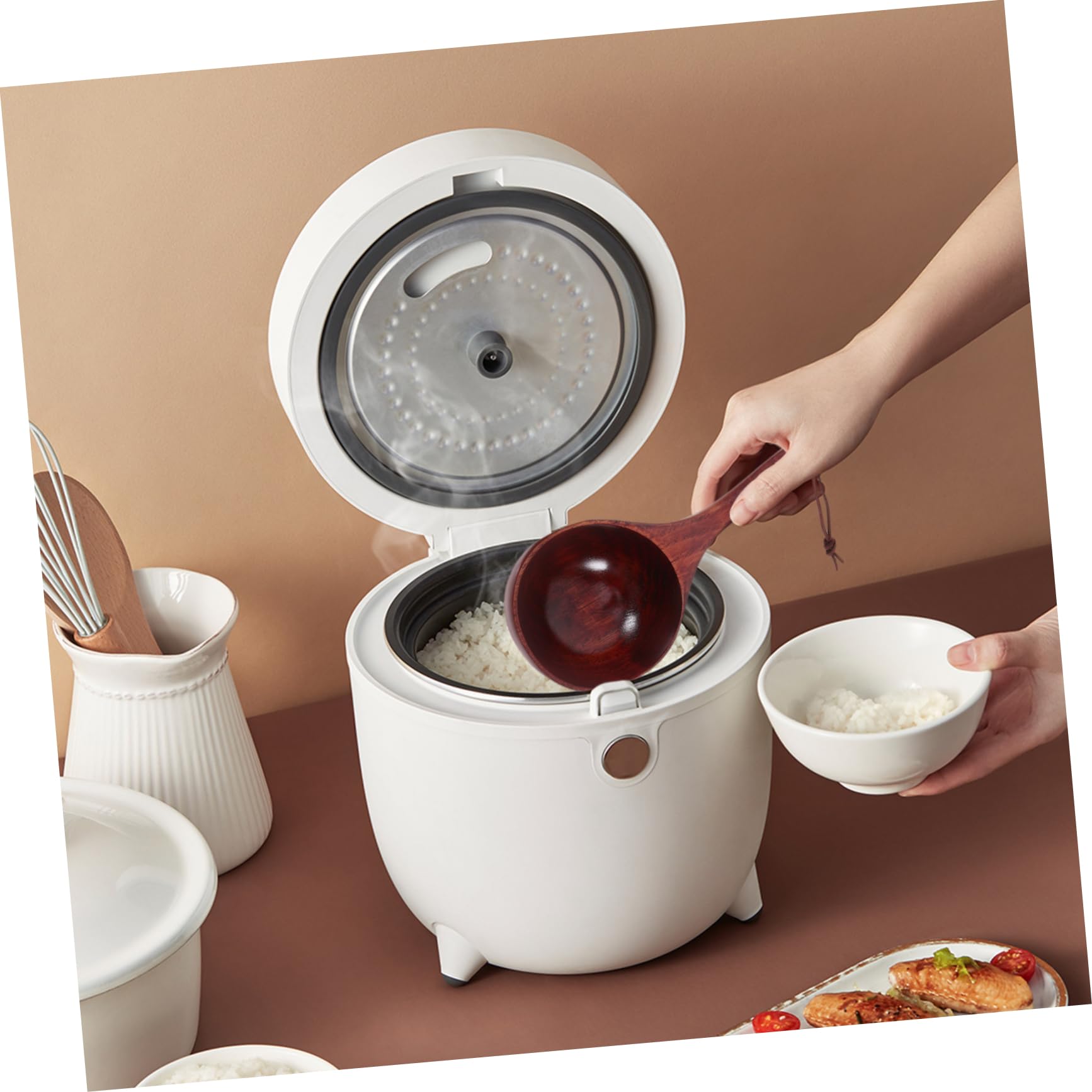 Alipis Lot De 4 Louches À Soupe En Bois Pour Riz Portables Et Robustes Pour 2 Pièces X 4