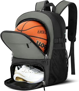 OCKLILY Basketball Backpack - Large Sports Equipment Bag with Ball Holder & Shoe Compartment, Sport Bags for Basketball, Soccer, Volleyball, Gym, School and Travel, 30L