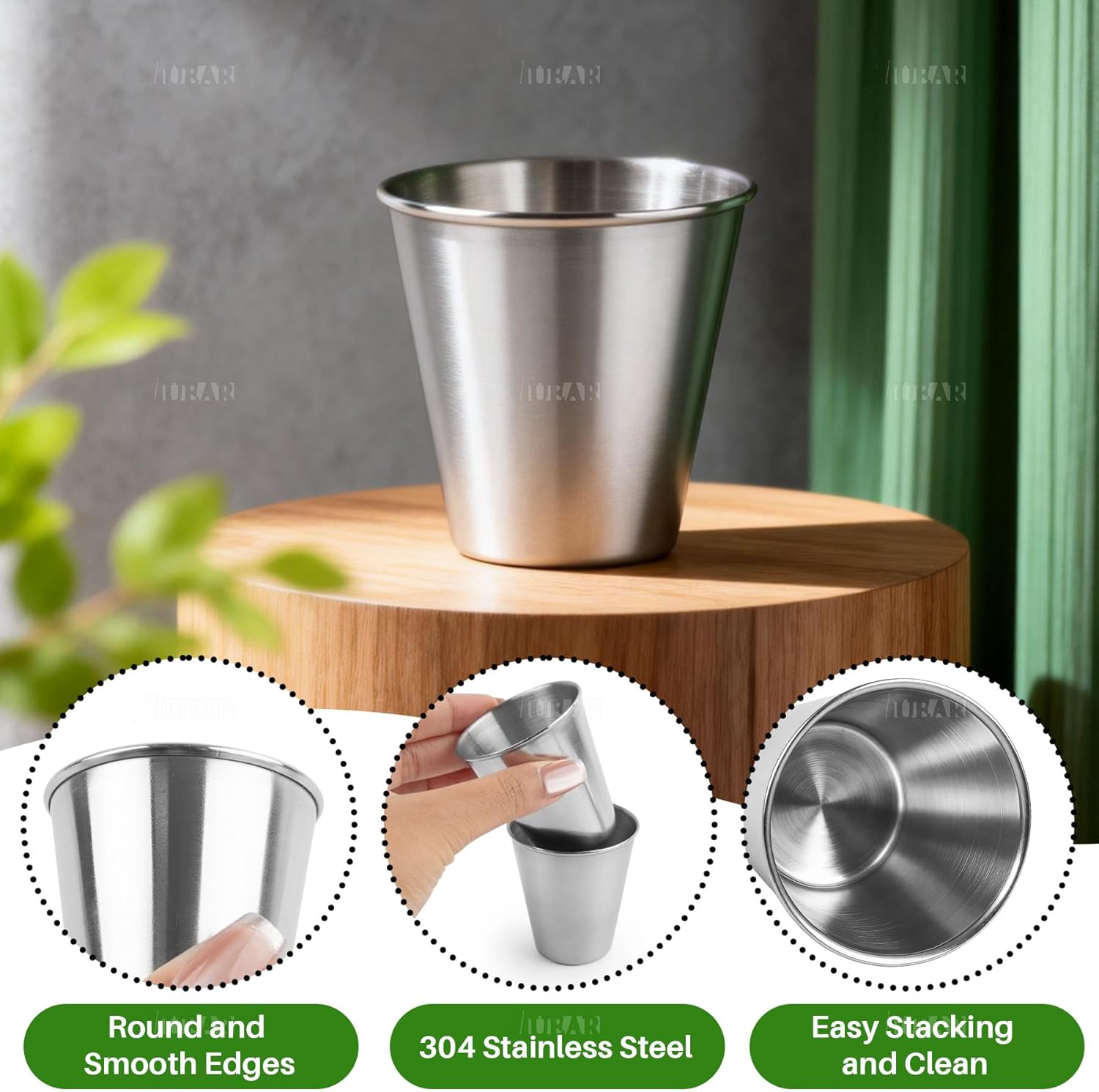 AUEAR, 12 Pack 2.3 Ounce/70 ml Stainless Steel Shot Glass Espresso Cups Barware Drinking Vessel for Bar Home Restaurant - Image 3