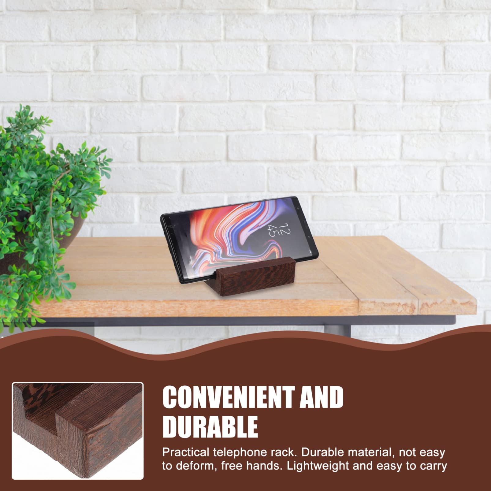 Hemobllo 3pezzi Supporto Telefonico Decorativo Multi-funzione Di Noce Porta Cellulare Da Scrivania Design Ergonomico Per Video e Videochiamate Accessorio Pratico Per Smartphone