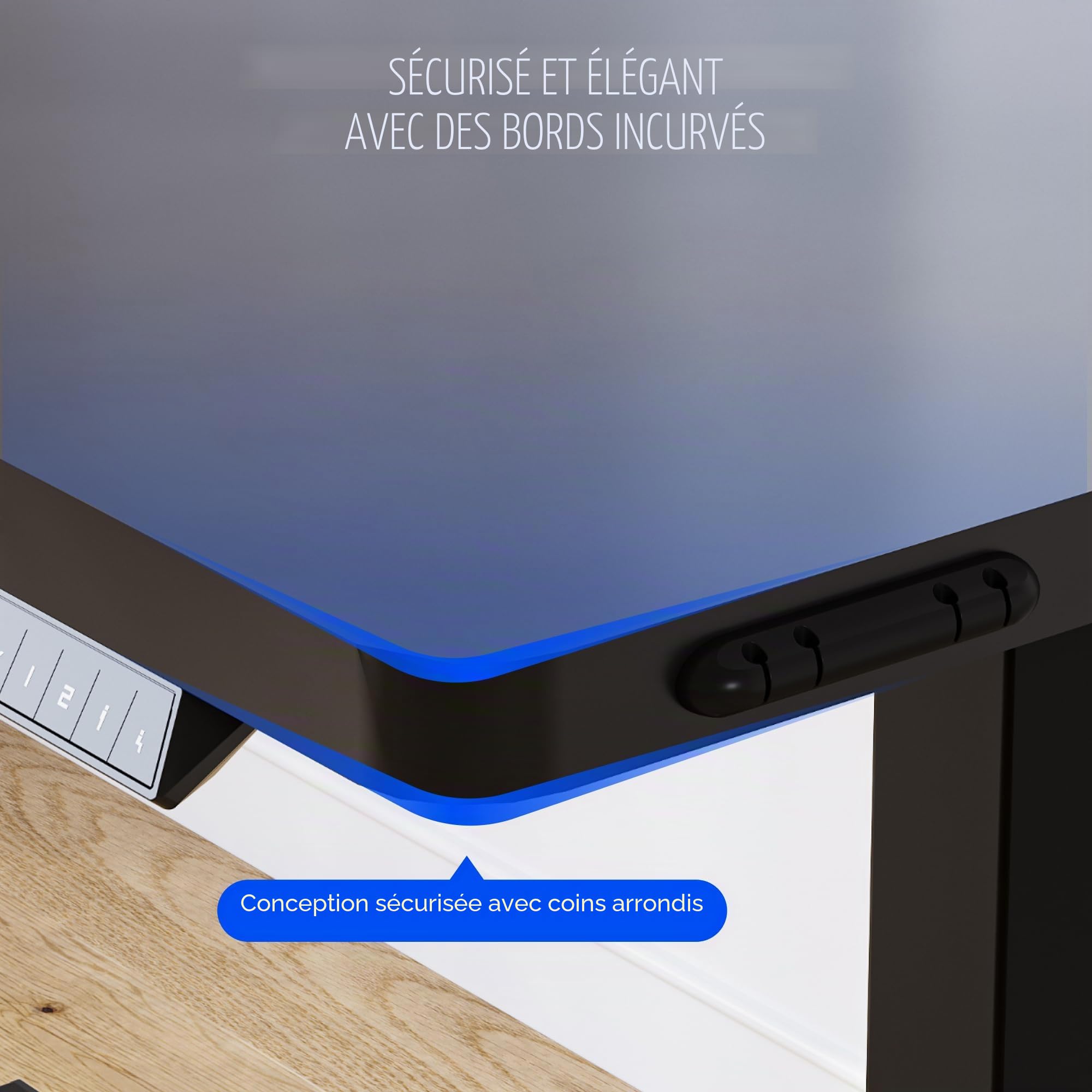 FLEXISPOT Bureau Assis Debout 160x60cm Bureau Réglable en Hauteur Électrique, Panneau de Contrôle à Fonctions Mémoires, Bureau à Télétravail(Cadre Noir+Plateau Noir)
