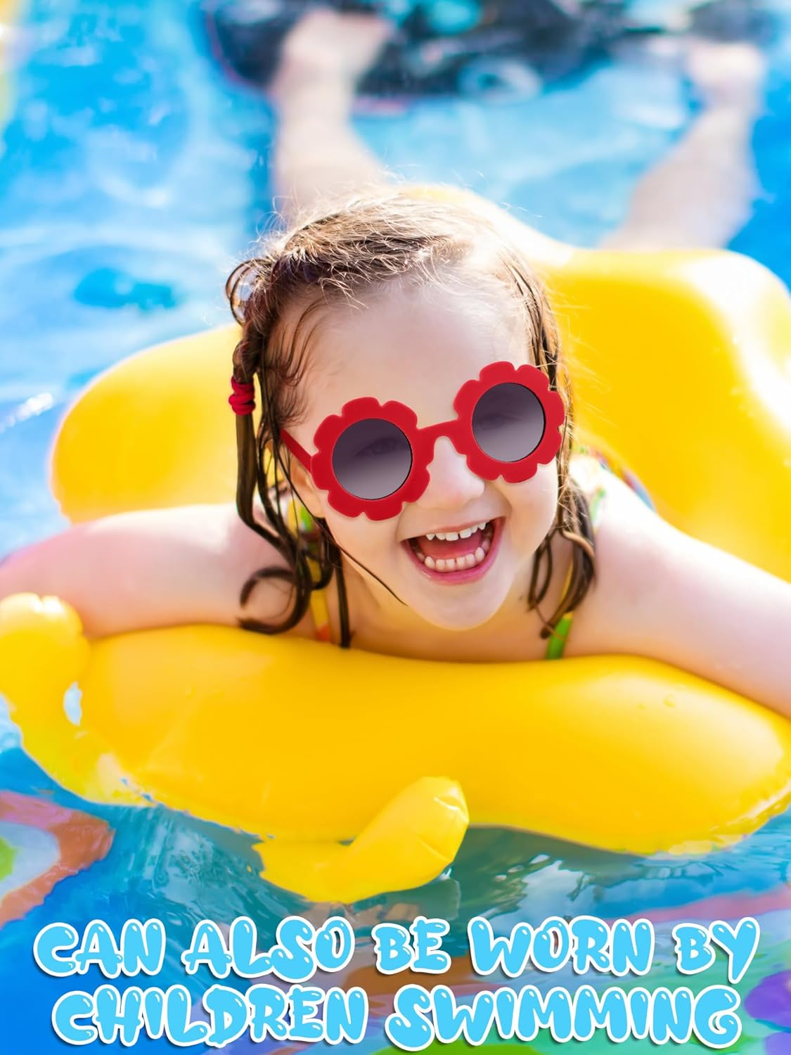 Dunzy 16 Pairs Kids Sunglasses Cute Round Flower Sunglasses Groovy Party Favors for Toddler Girls Boys Beach Party, Aged 3-10 - Image 5