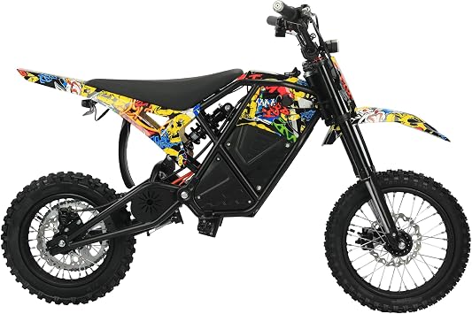 Electric Dirt Bike for Adults & Teens 15+, 5500W Peak Mid-Drive Motor, 60V 27Ah Battery, 53 MPH Top Speed, 60 Miles Range, Hydraulic Nitrogen Dual Suspension, Off Road Electric MotorcycleGraffiti
