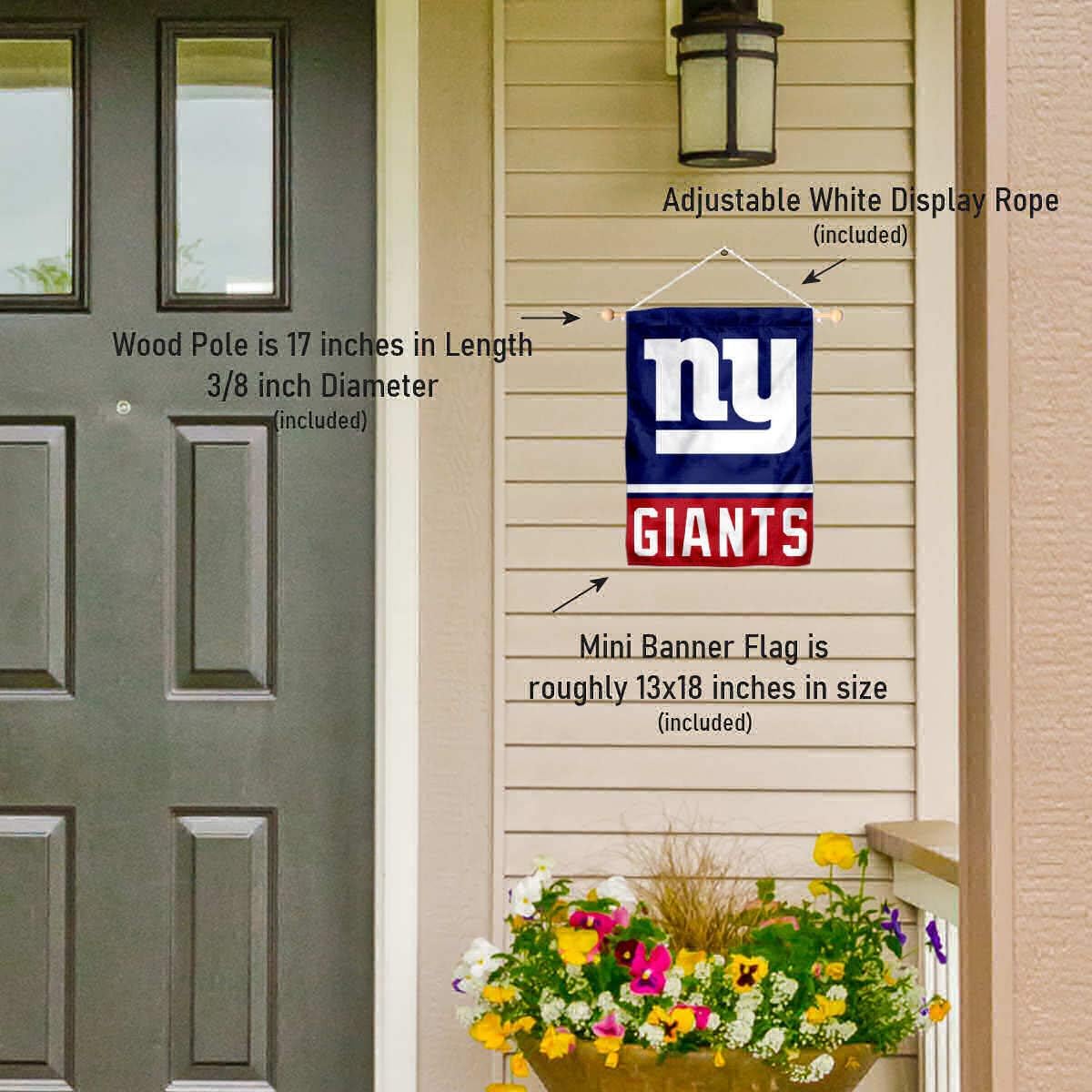 New York Giants Banner Window Wall Hanging Flag with Suction Cup