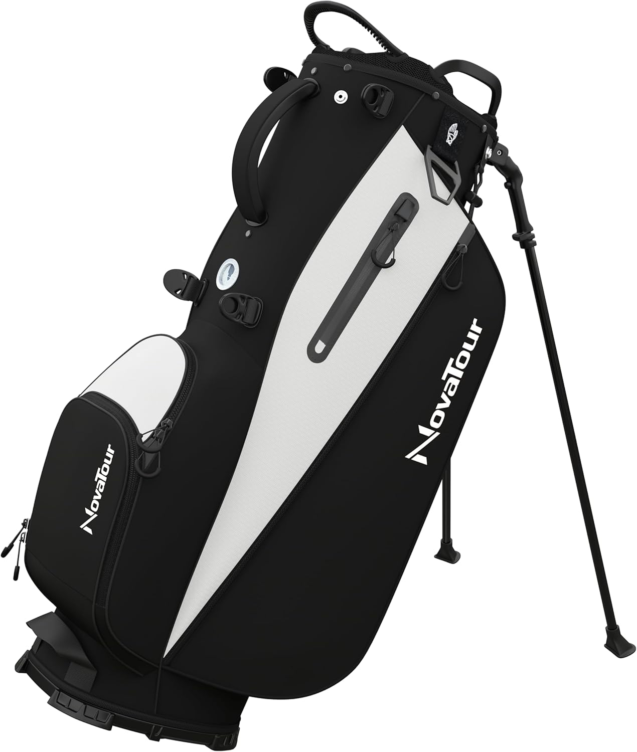 Golf Stand Bag - Lightweight Golf Bag with Stand and 7 Way Dividers, Dual Strap, Waterproof Pocket, Insulated Sleeve, Easy-Lift Handles and Swing-Cam Holder