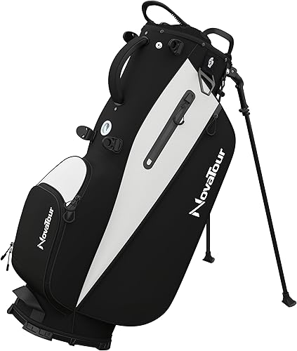Bolsa de golf NovaTour con soporte - Bolsa de golf ligera con soporte y divisores de 7 vías, doble correa, bolsillo impermeable, funda aislada, asas
