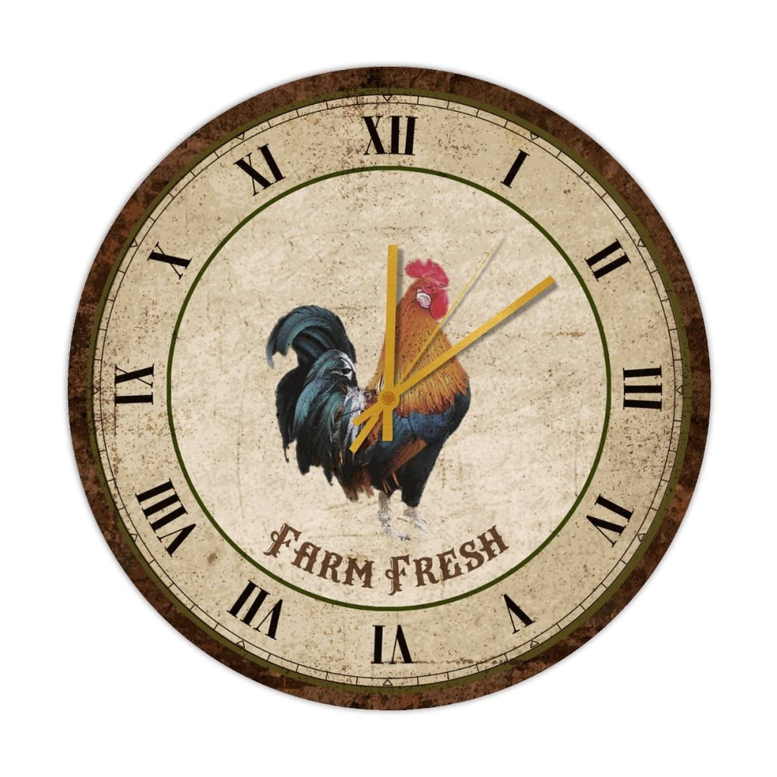 Horloge murale coq rustique pour embellir votre cuisine et salon familial