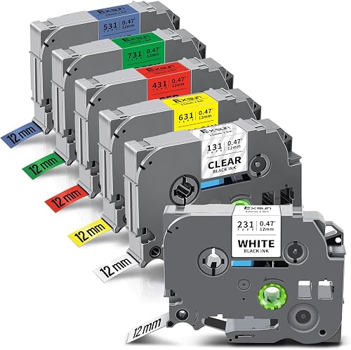 6x Compatible pour Brother TZe-231 TZe-131 TZe-431 TZe-531 Exsun