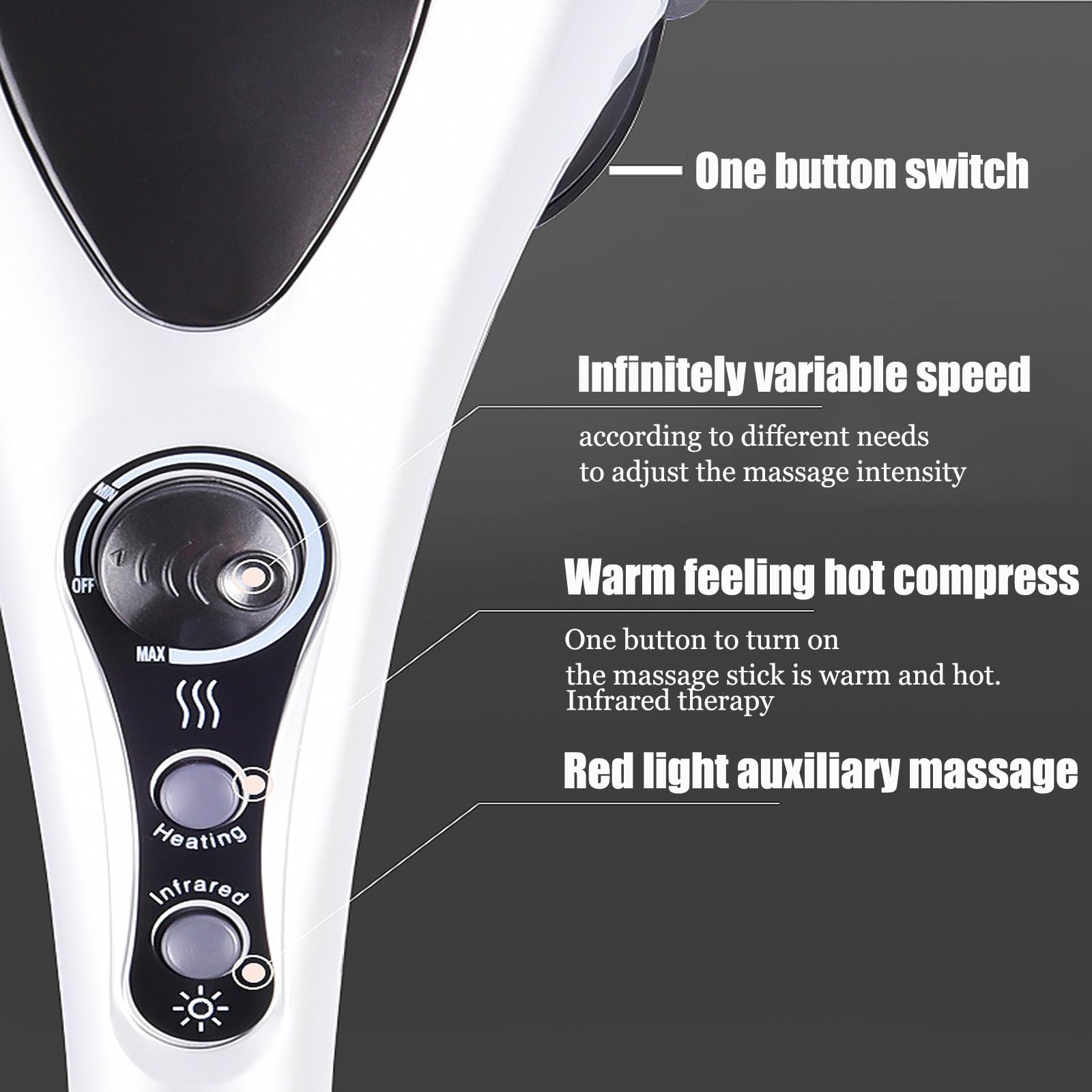 iFCOW Percussion Massager, Handheld Back Massager with Heat Dual Head Deep Tissue Percussion Massager for Neck Shoulder Leg