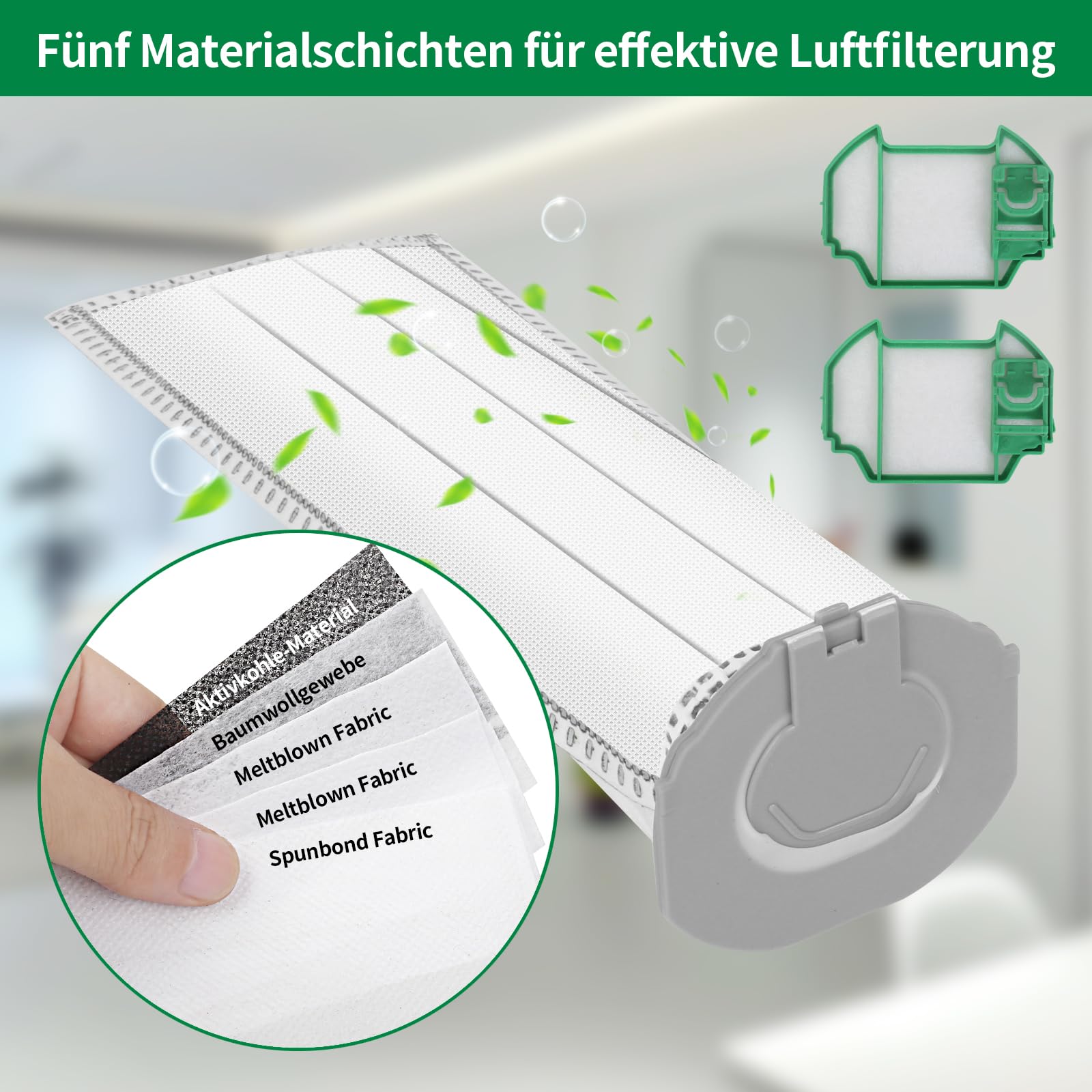 Kit 12 Sacchetti + 2 Filtri Per Folletto VK7/FP7 - In Microfibra, Compatibilità Testata, Eco-Sostenibili - Foto 9