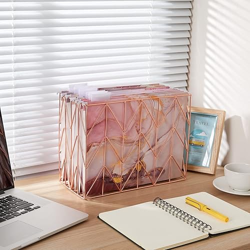 Miniatura 6 de Y YOMA Paquete de 6 carpetas decorativas colgantes de tamaño carta, bonita carpeta colgante, bonito organizador de carpetas de archivos para