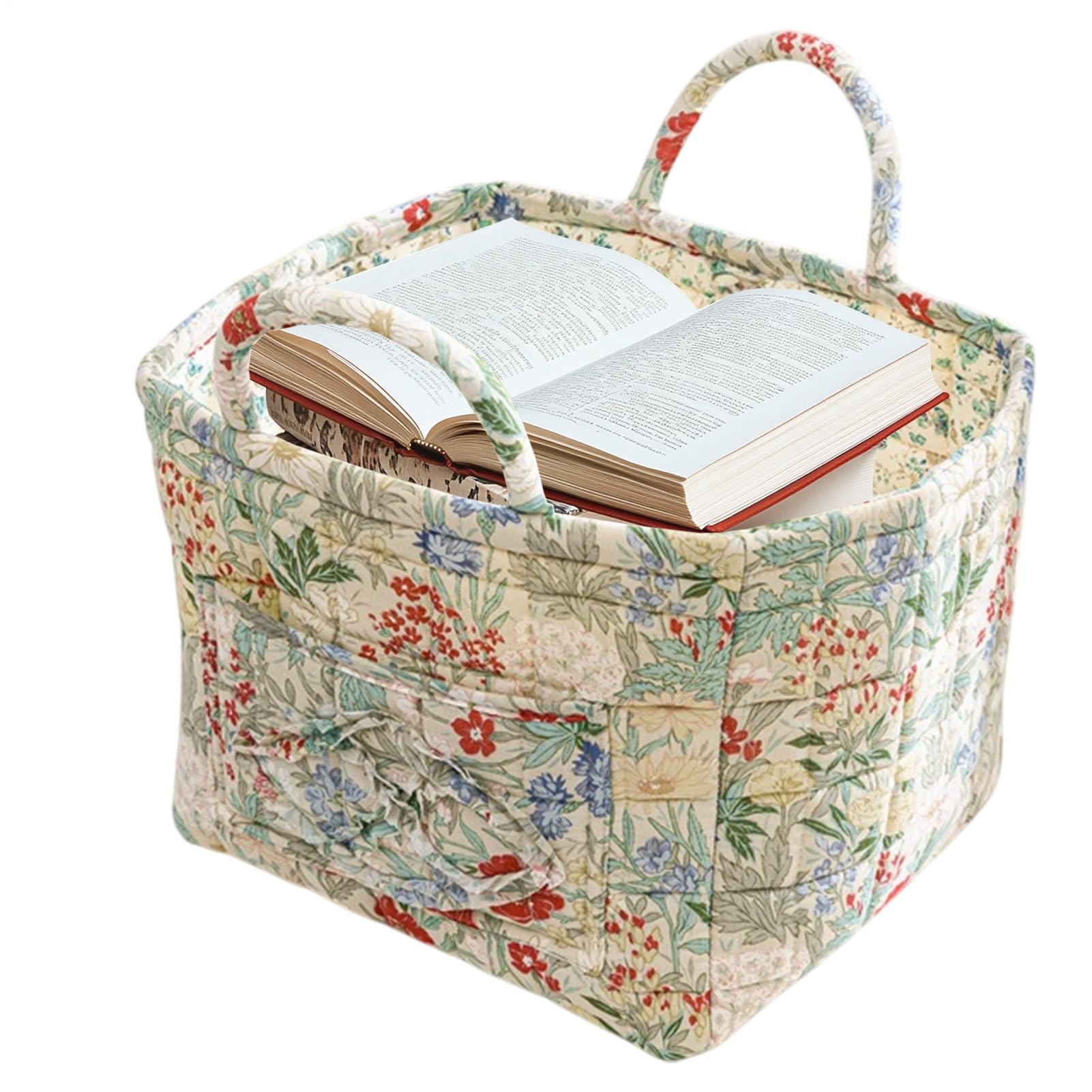 Fabric Storage Basket - Large Capacity Boho Cloth Storage Bins - Folding Laundry Hamper Portable Space-Saving Organizer With Handle For Living Room Nursery RV Entryway