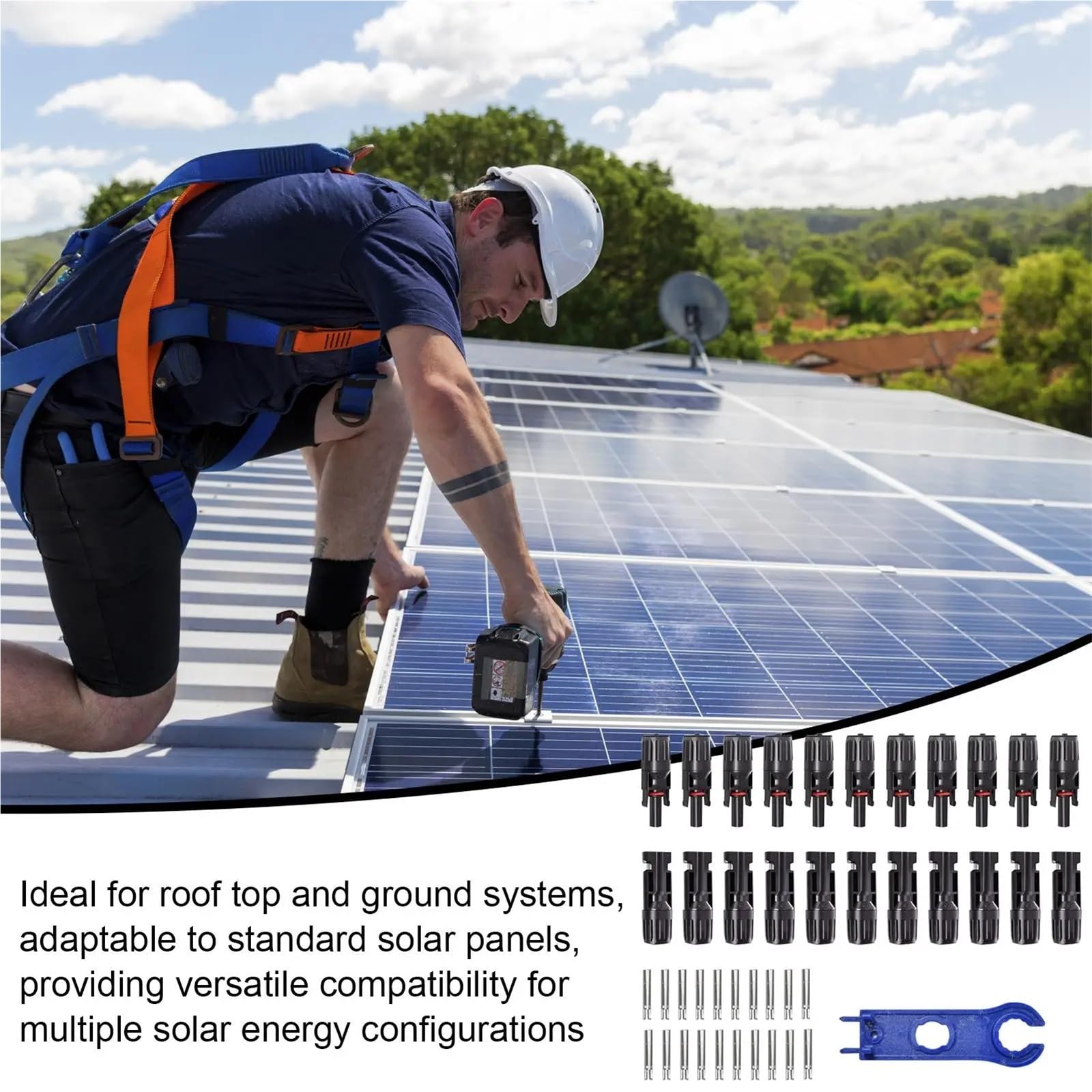 10 pares de conectores solares fotovoltaicos MC4 de eficiencia, impermeables, macho y hembra, conector de cable para cable solar para el hogar y exteriores