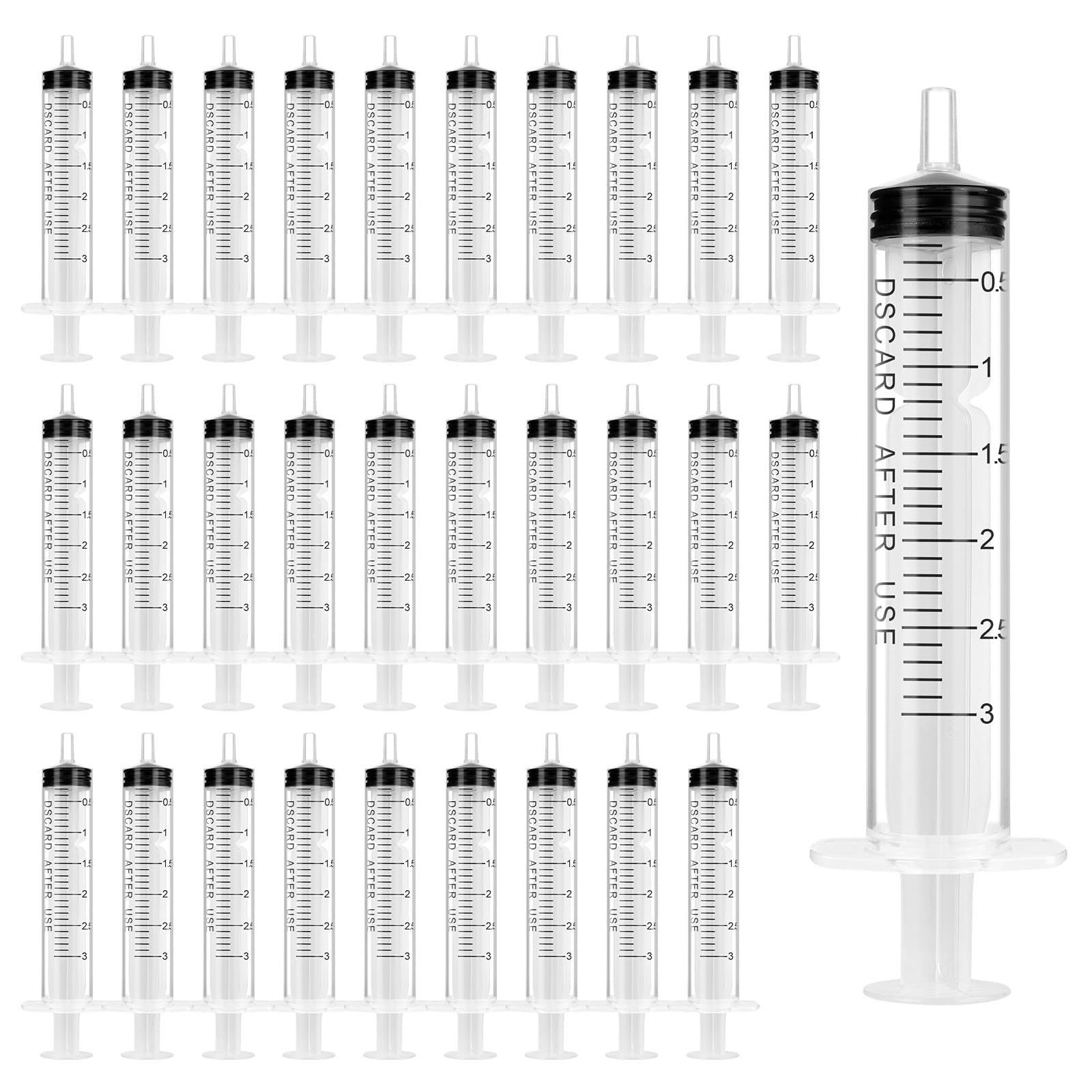 OFFCUP Kunststoff Spritze, 30 Stück Einwegspritzen 3ml, Futterspritze, Plastiktube, für Kleine Haustierfütterung Motoröl oder Bremsflüssigkeit [Nicht medizinische Verwendung]