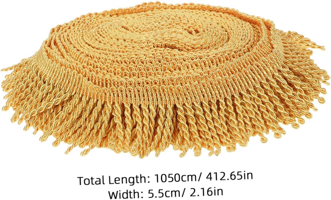 Gadpiparty Fringe Trim Roll Durable Tassel Trim for DIY Sewing Home Decor and Fashion Accessories Easy to Install Versatile Decorative Edge for Curtains and Upholstery