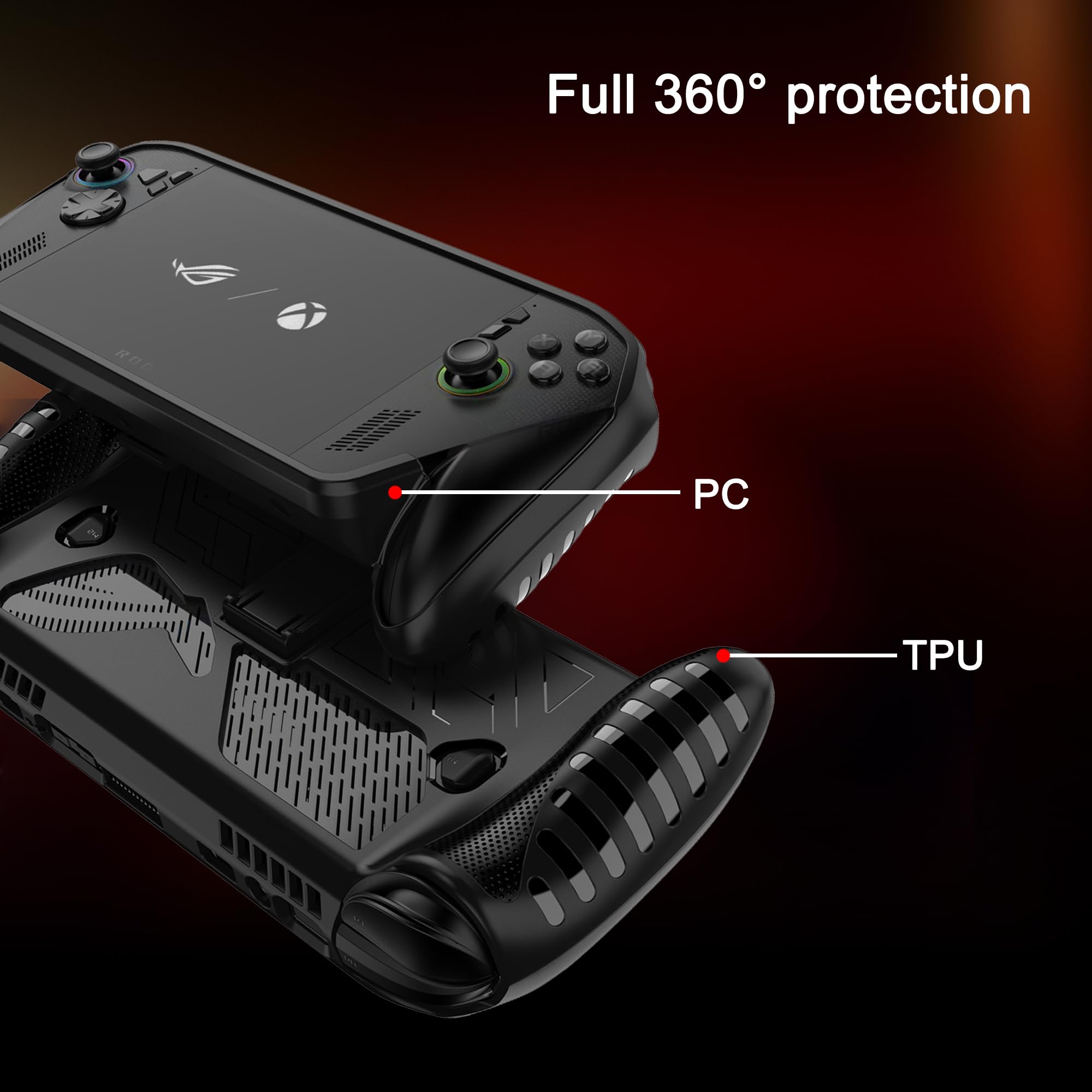 ROG XBox Ally/Ally X - harde beschermhoes - geïntegreerde standaard