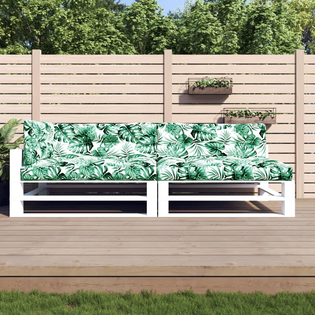 Palettenkissen 5-teiliges Set mit Blattmuster, Sitzkissen und Rückenkissen aus Polyester, wasserabweisend, 120x80x12 cm, ideal für Garten, Balkon, Terrasse, Outdoor und Indoor Nutzung