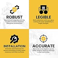 Vista 6 de AdirPro Medidor de Flujo de 4" de Ancho - Medidor de Profundidad de Agua de Fibra de Vidrio de Alta Resistencia - Medidores de Caudal